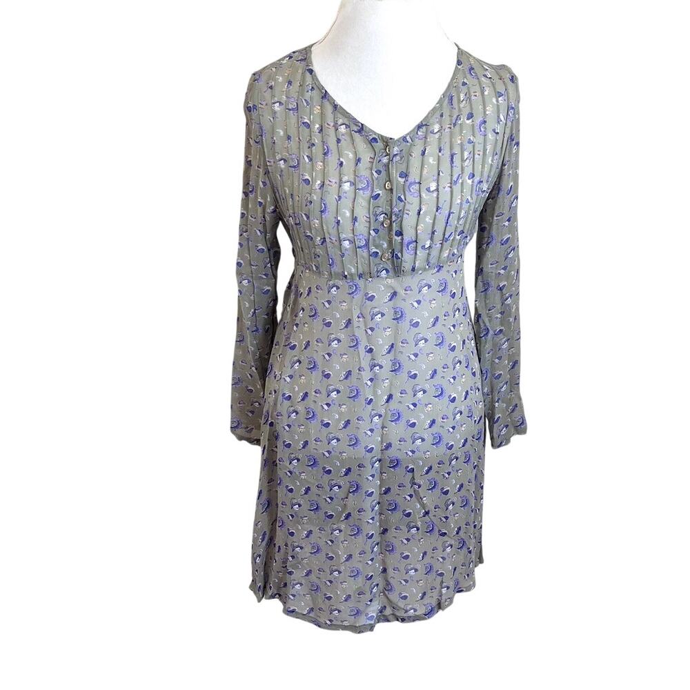 Vintage‎ Pudding Shop April Cornell Hat Lady Dress Womens S Green Sheer Cottage
